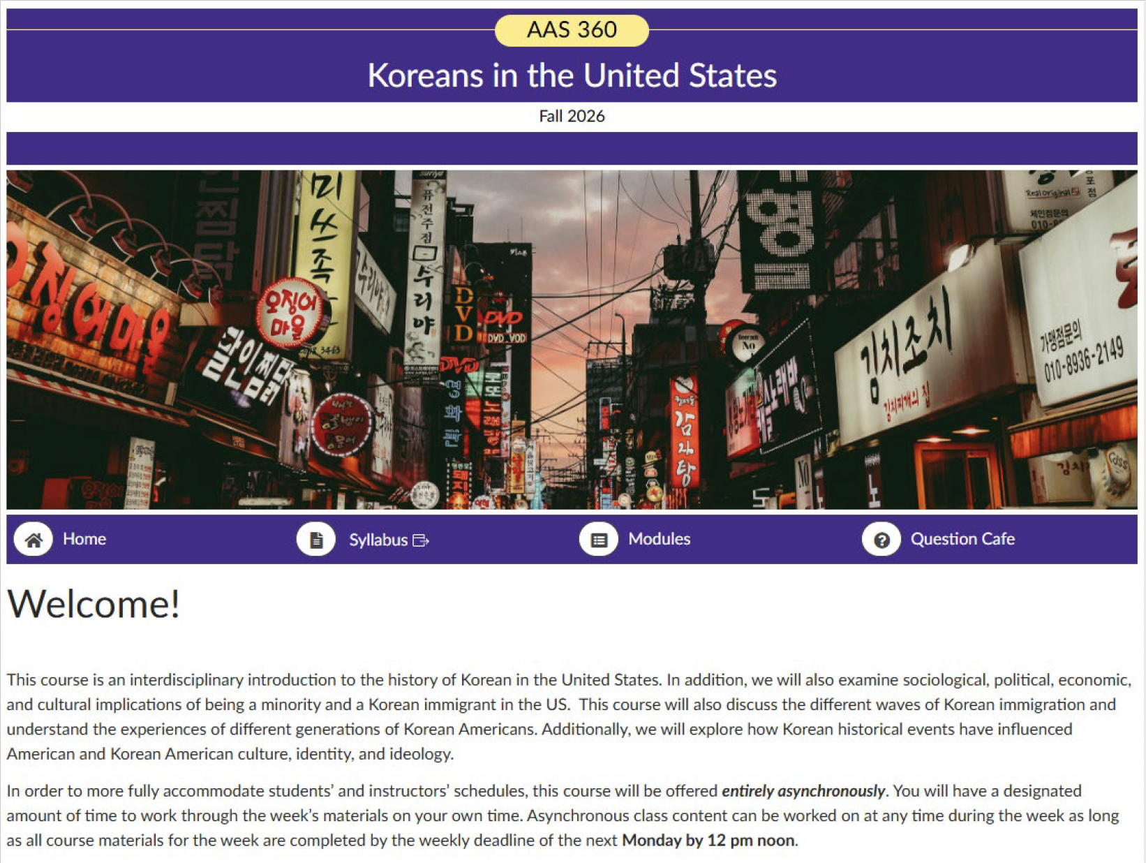 AAS 360 course homepage by Kira Donnell