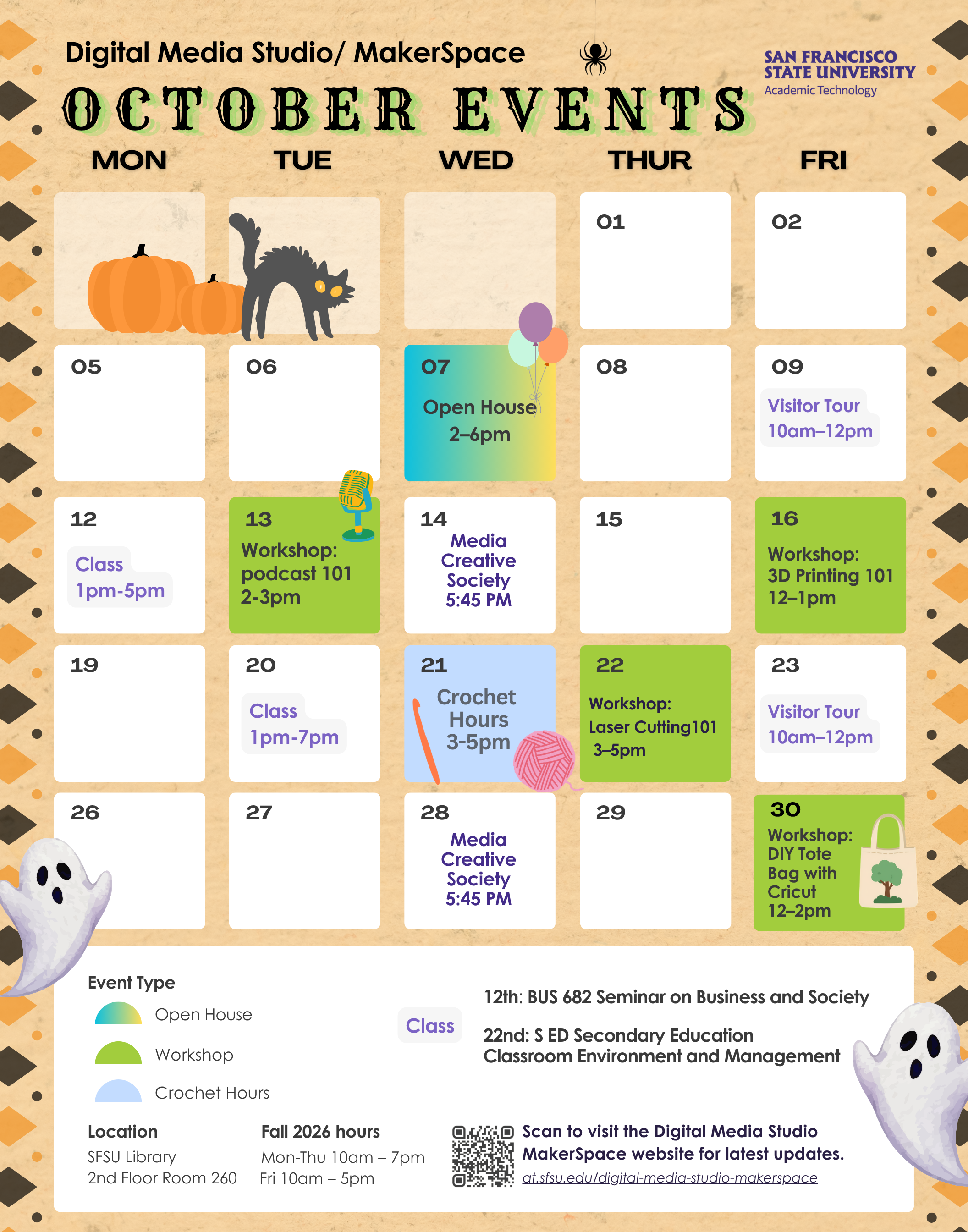 DMS monthly calendar October