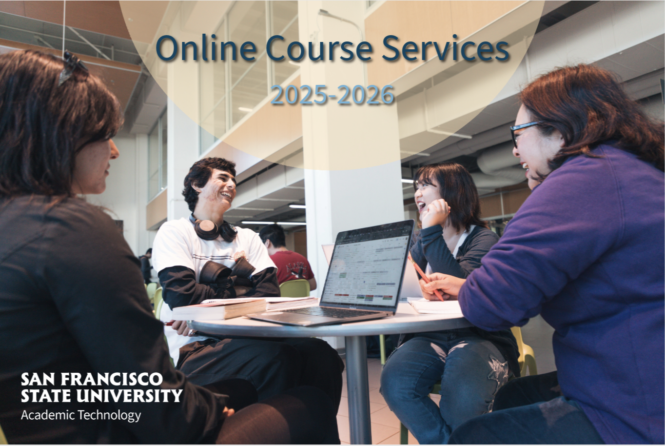 Title Image for SFSU OCS 2025-2026 Portfolio (students sitting around table)