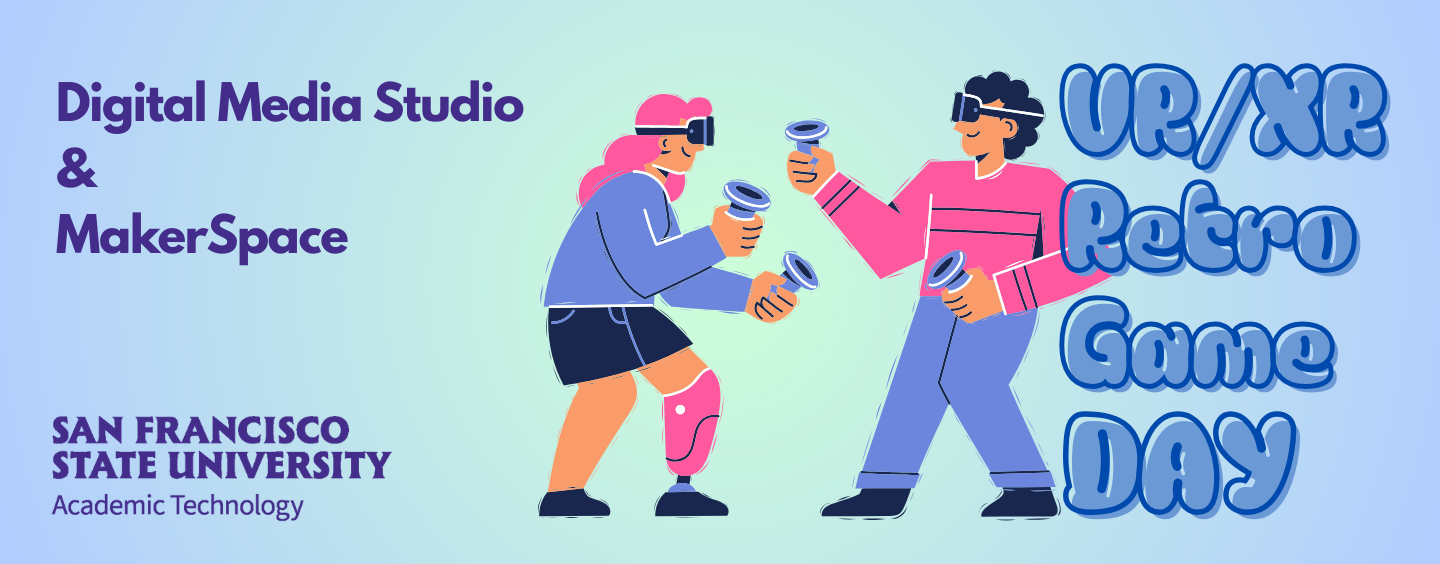 VR and retro game day banner