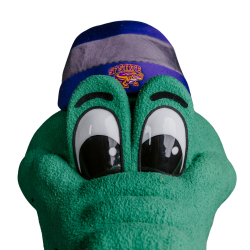 Ali Gator mascot pictured from the snout up