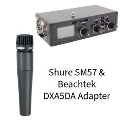Shure SM57 microphone + Beachtek DXA5DA Adapter