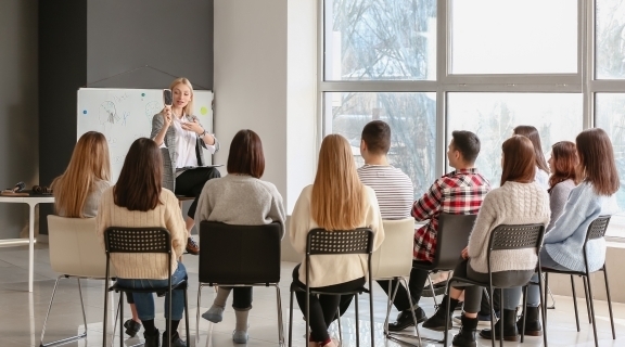 adult learners in a classroom setting