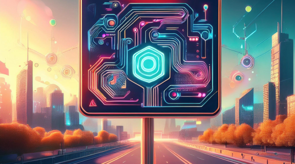 AI technology road sign